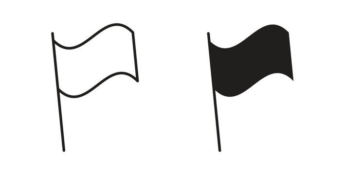 Flag icon linear pictogram. Editable Stroke. Isolated Vector Illustration.