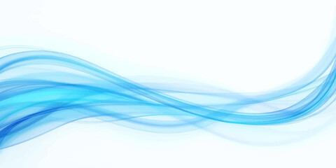 Obraz premium This abstract blue background features a smooth flowing wave design with soft light curves and digital motion lines in a sophisticated vector art pattern