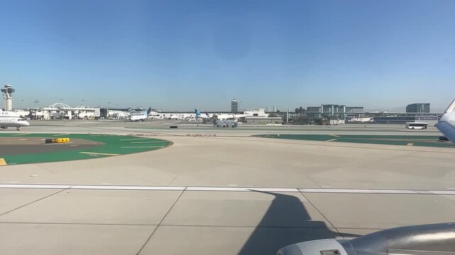 Taxi and Takeoff LAX Los Angeles
