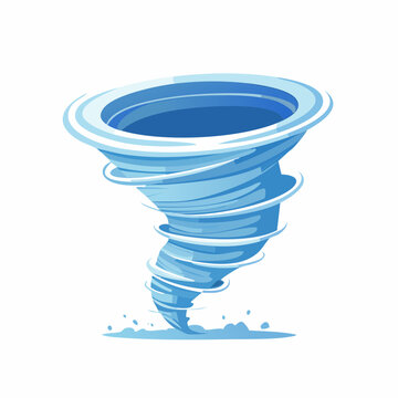 Stylized illustration of a blue tornado