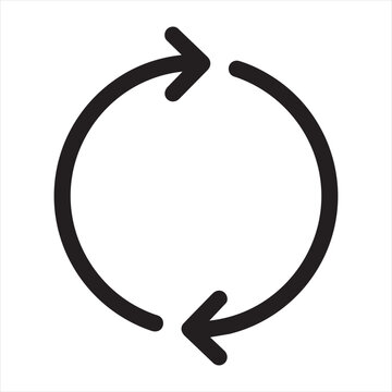 Circular arrows icon representing synchronization or refresh with circular synchronization exchange transfer movement rotation clockwise counterclockwise connection communication information