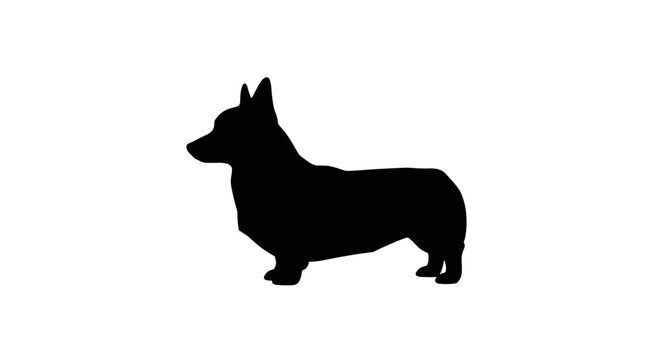 Pembroke welsh corgi dog standing silhouette