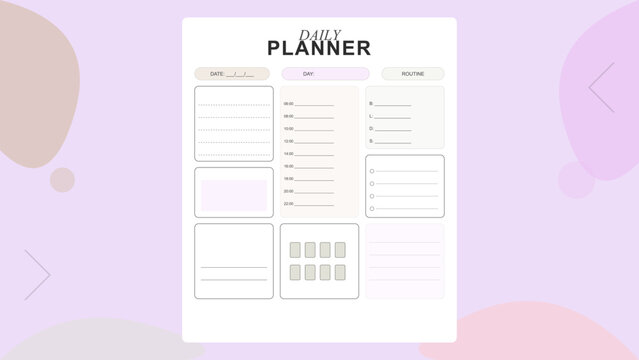 Minimalist Daily Planner Template for Schedule and Productivity