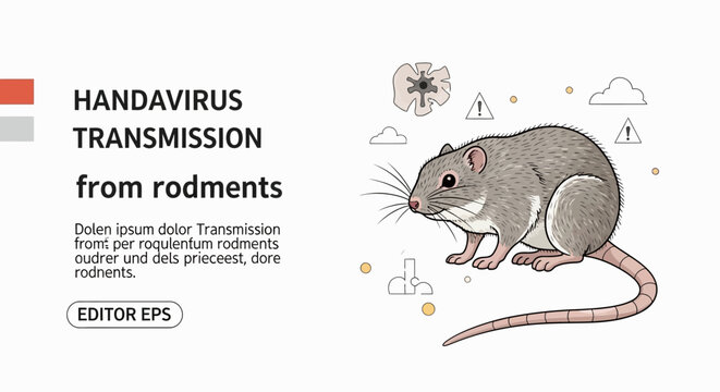 Hantavirus Transmission Concept Illustration with Rat