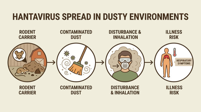 Hantavirus Transmission Process Infographic