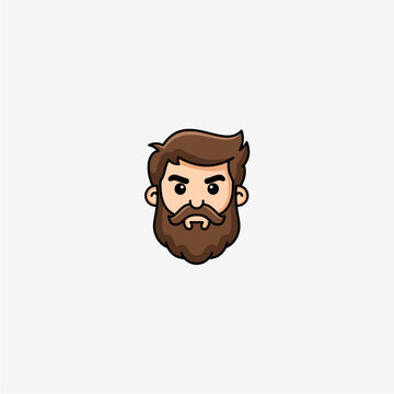 Modern Male Avatar Beard Character Logo Professional Business Profile Icon
