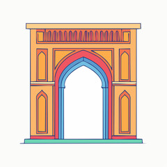 Fototapeta premium Stylized Illustration of an Ornate Archway