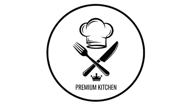 Premium kitchen chef hat logo.