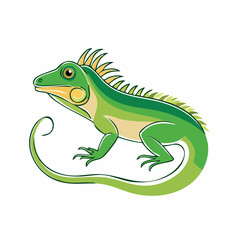 Fototapeta premium Green Iguana Illustration