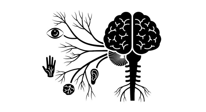 Brain and nervous system illustration.
