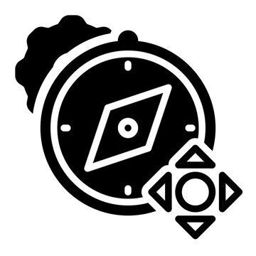 Compass icon, glyph icon style