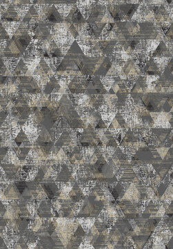 Seamless sophisticated charcoal and beige vintage geometric texture with modern distressed triangle layers for versatile creative backgrounds