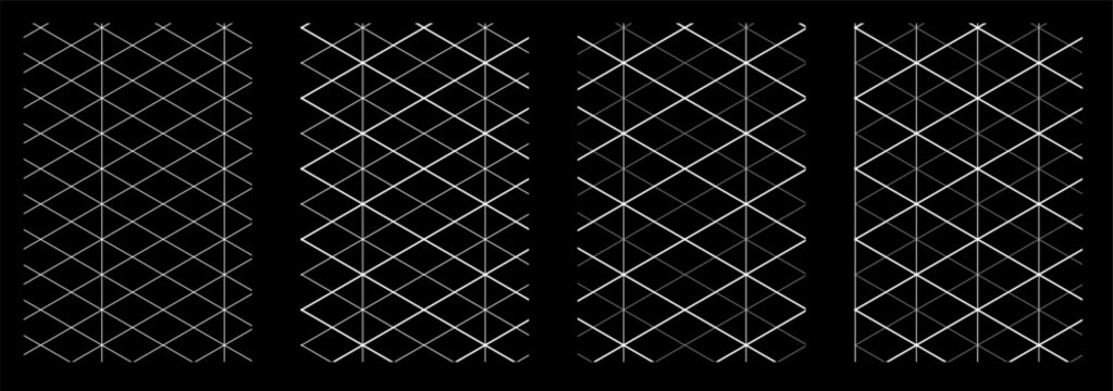 Engineering blueprint grid pattern collection with isometric graph paper backgrounds and abstract technical geometric designs.