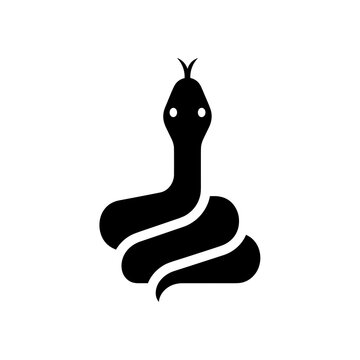 Minimalist Snake Head Silhouette Facing Forward