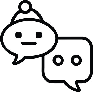 Chat Bubbles with Emoji Faces and Winter Hat Icon illustration backg