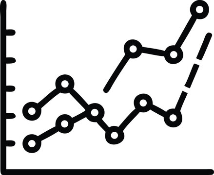 Two line graphs showing upward trend and fluctuating data chart statistics