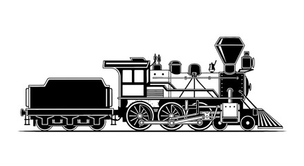 Vintage Steam Locomotive Train Engine. © Baskara