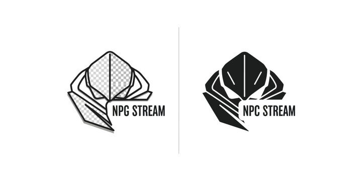 Origami paper diamond shapes with npc stream and npg stream text logos