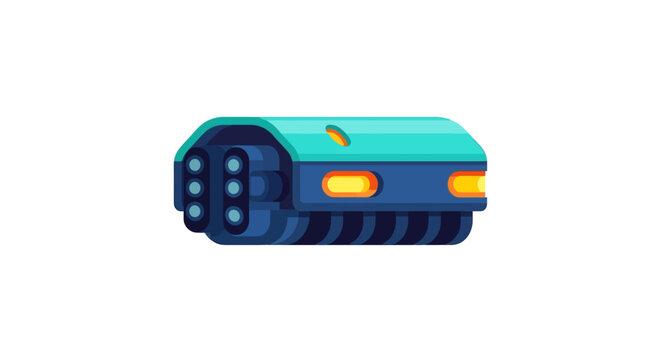 Futuristic portable handheld robotic vacuum cleaner device illustration.