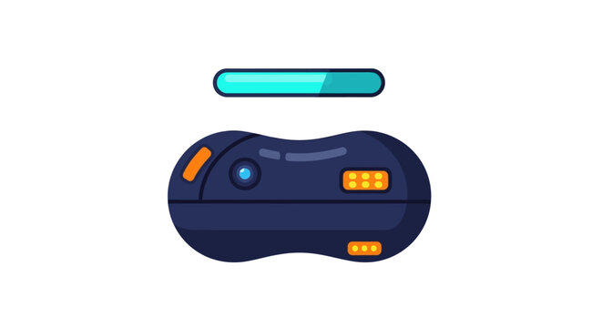 Colorful retro video game controller with battery indicator.