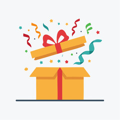 Obraz premium Gift Box Exploding with Confetti and Ribbons