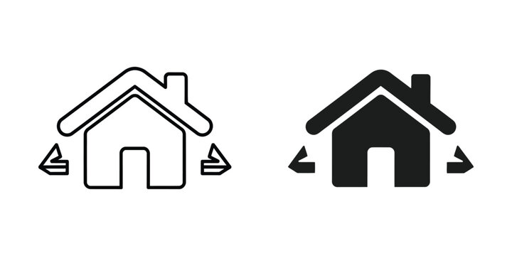 Modern house price increase and decrease icons