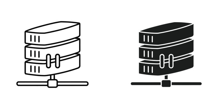 Connected database servers illustration with network switch