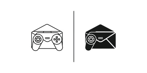 Game controller equals envelope icon illustration © parvnstock