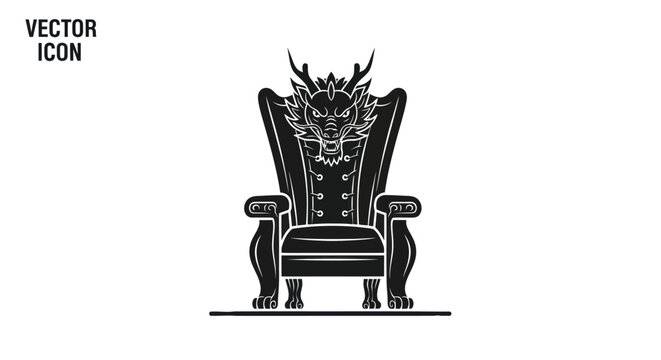 Dragon Throne Icon: Majestic Seat of Power, Fantasy Regal Chair