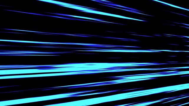 Blue anime speed lines motion graphic on black background fast moving comic manga action style flat 2d animation loop abstract background 4k video animation seamless loop