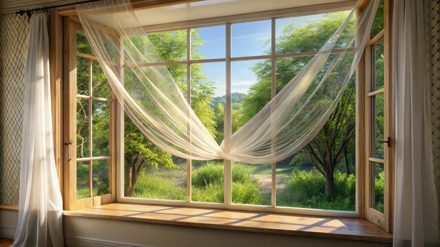 Window with mosquito net