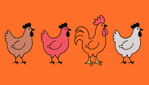 hen and rooster