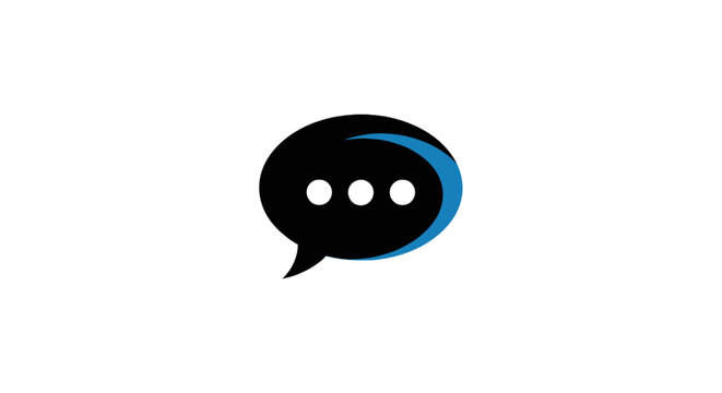 Black speech bubble with dots.