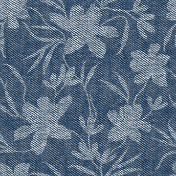 denim textures flower pattern on denim fabric textures background