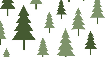 Obraz premium Group of Pine Trees Silhouette Illustration.