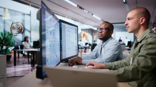 Two Men Collaborate On Secure Document Management