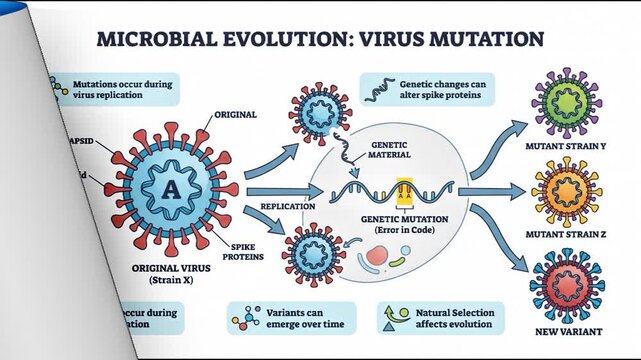 Medical and Biology Education Infographic Collection - Cell Division, Mutation, and Anatomy
