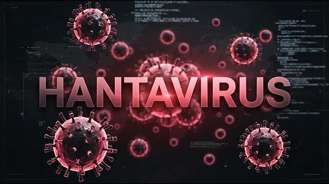 Metallic Hantavirus text on dark professional background.