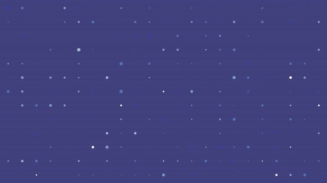 Animated illustration with small dots flashing on a colored background