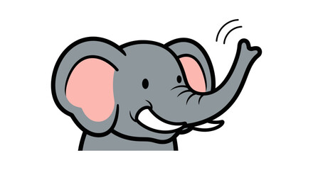 Fototapeta premium Cartoon Elephant Waving Hand.