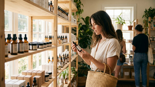 Woman Shopping for Natural Health Products