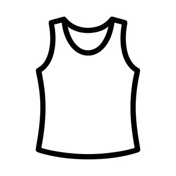 Simple Outline Drawing of a Sleeveless Tank Top Garment Icon