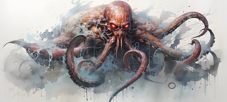 Kraken goblin humanidad full body,generative AI