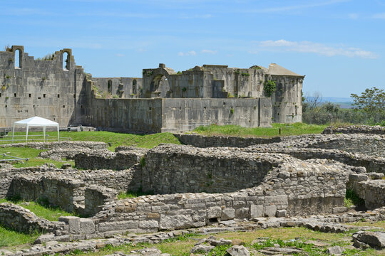 Ancient ruins and unfinished Abbey of Venosa, Basilicata, Italy