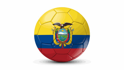 Obraz premium Ecuador flag soccer ball, vector Ecuadorian football symbol, South American sports icon, national team ball