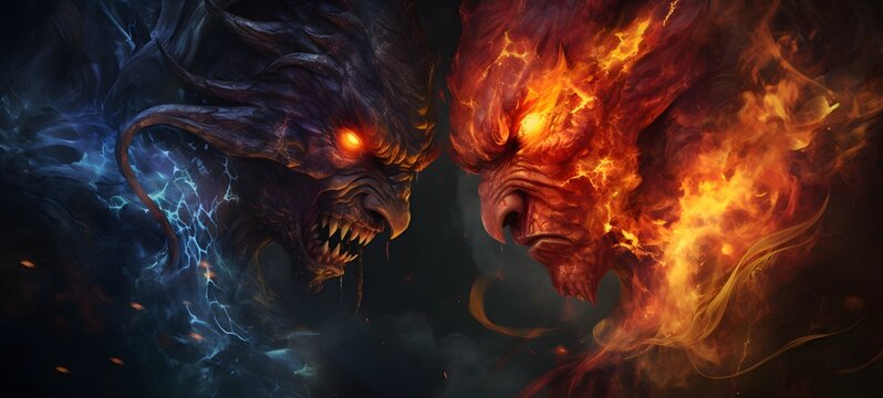 ifrit vs demon humanidad full body,generative AI