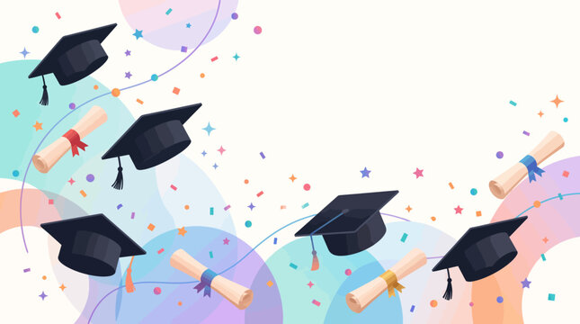 Graduation Celebration Vector Background Illustration