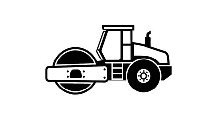 Road roller construction vehicle machine. © Baskara