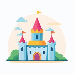Fototapeta premium Cartoon Castle Illustration