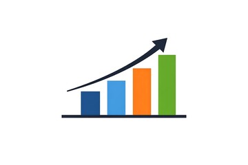 Fototapeta premium Growth Bar Chart Illustration Showing Business Progress and Financial Increase